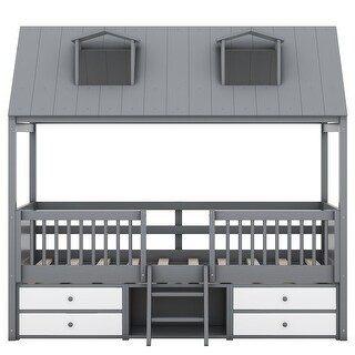 Twin Size Safety Kids Bed House Bed with Skylights