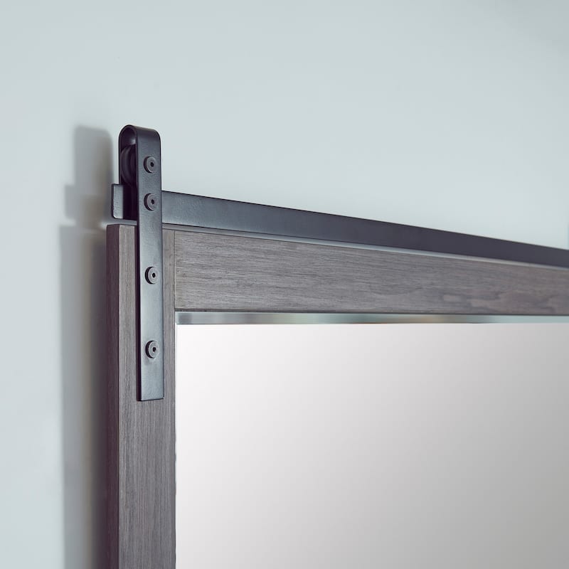 Cortes 48" Bathroom Vanity Barndoor Wall Mirror in Oak