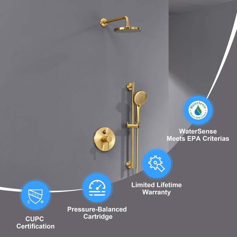 Luxier SS-D02 24 in. Wall Bar Shower Faucet Kit with Valve