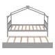 preview thumbnail 7 of 9, Whimsical Twin House Bed with Trundle - Solid Pine Frame
