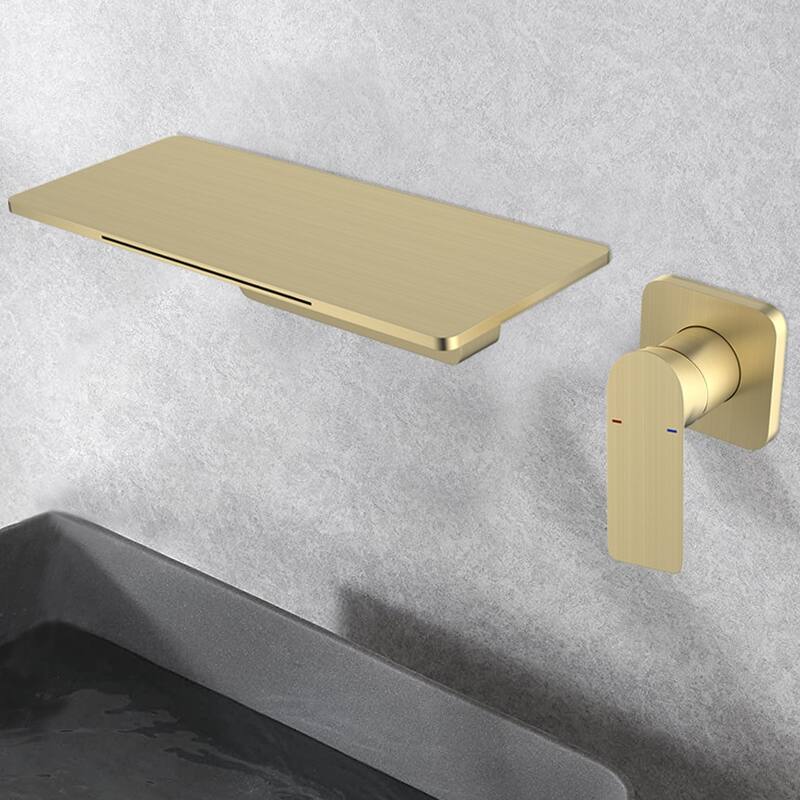 YASINU Waterfall Bathroom Sink Faucet 1- Handle Wall Mount Lavatory Faucet