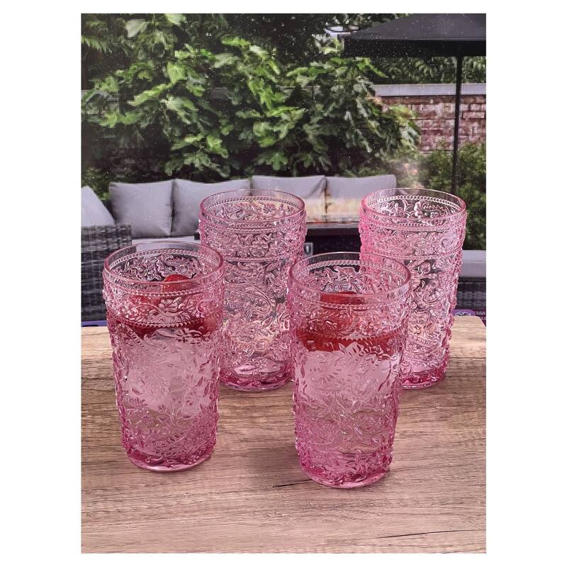 Paisley Acrylic Glasses Drinking Set of 4