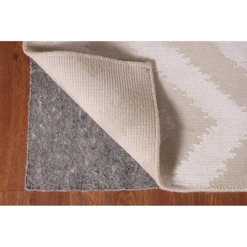 Chevron Style Modern Indian Area Rug Hand-Knotted Wool Carpet - 6'0"x 8'9"