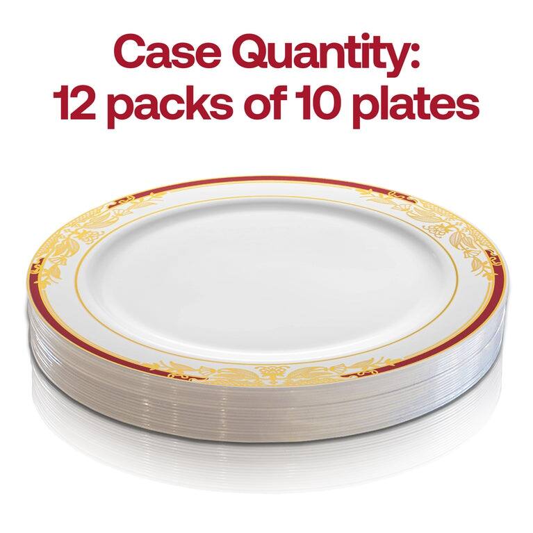 Gold Harmony Rim Disposable Plastic Plate Packs - Party Supplies