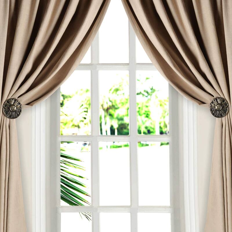 2 Pcs Curtain Holdback for Curtains Wall Mounted Metal Drapery Hook for ...