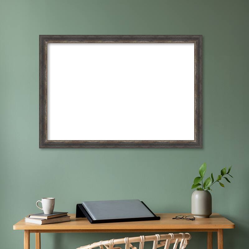 Amanti Art Bark Rustic Char Narrow Framed Dry Erase Magnetic Board