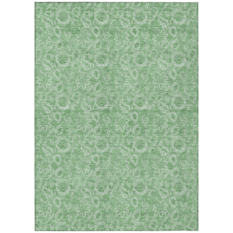 Machine Washable Indoor/ Outdoor Chantille Floral Rug