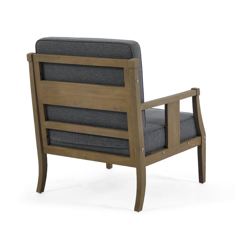 3-Piece Teak Wood Outdoor Armchair Set with Side Table, Cushions, Patio Seating Sets