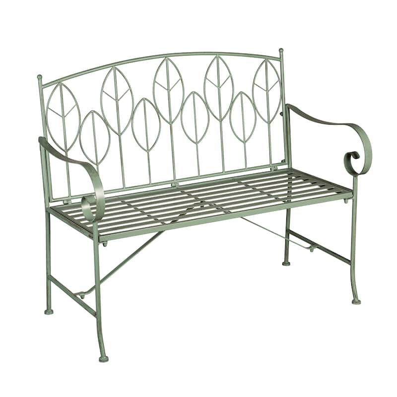 42 in. Sage Leaf Metal Garden Bench - 42 in