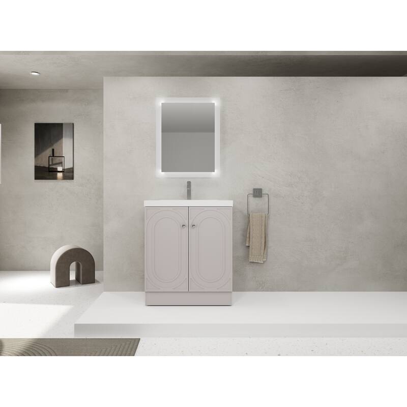 30" Freestanding Bathroom Vanity with Resin Sink