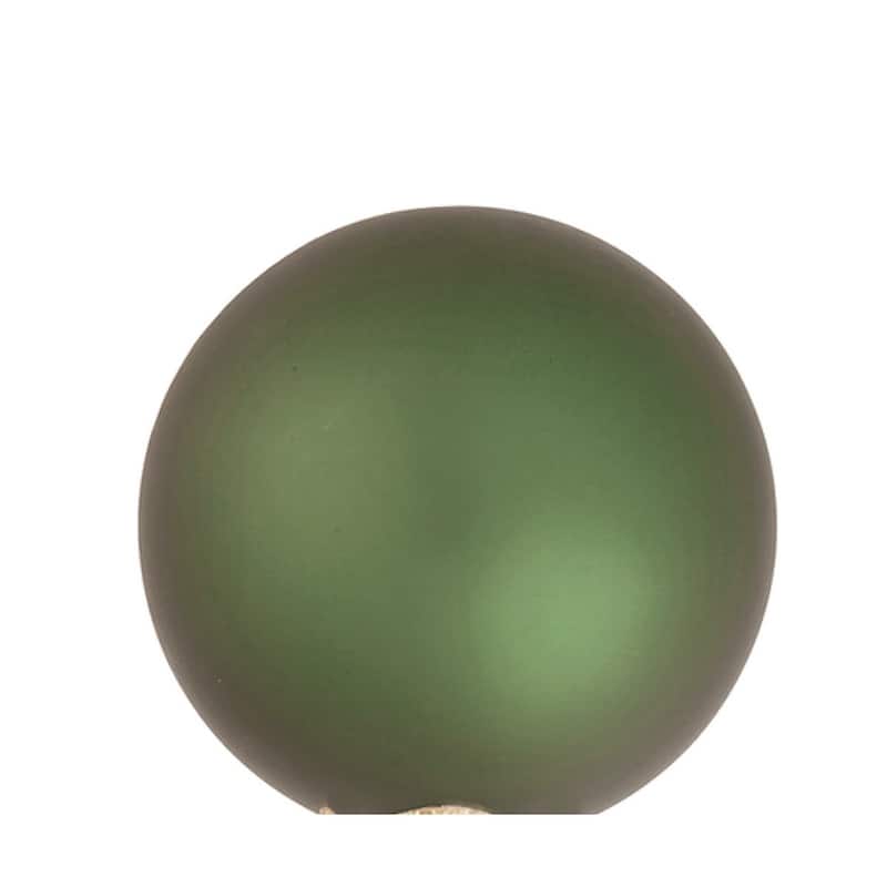 Matte Finish Glass Christmas Ball Ornaments 3.25" (80Mm) Green 8Ct