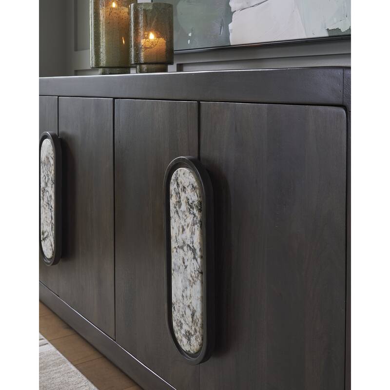 Signature Design by Ashley Elliston Dark Brown Accent Cabinet - 64.75" W x 17.75" D x 31.63" H