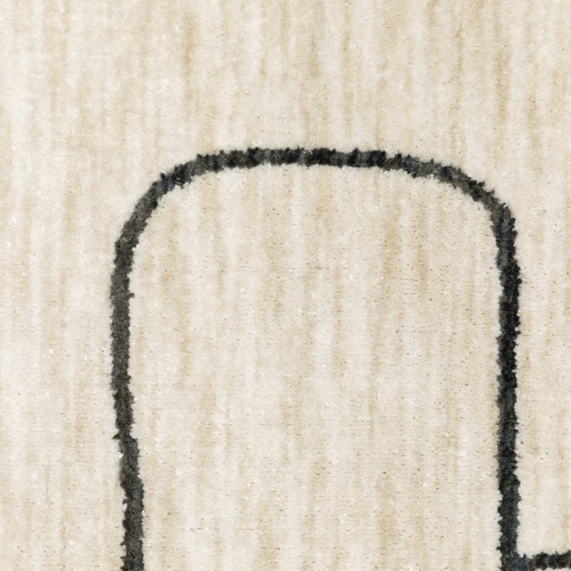 Hansel Abstract Lines Beige/ Black Area Rug