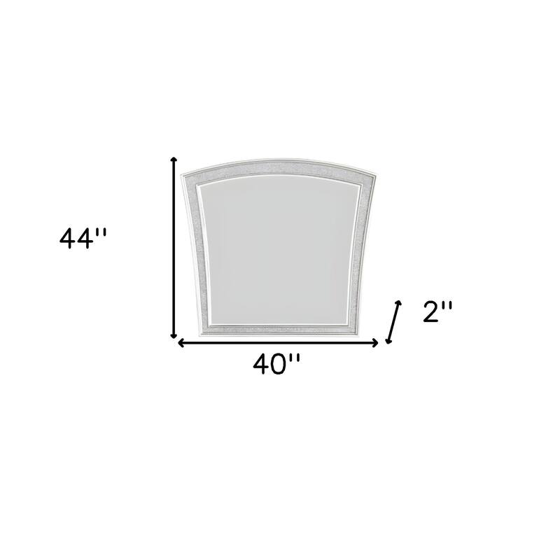 HomeRoots 44" Platinum Abstract Wood Framed Mounted Dresser Mirror - 40' X '44' X '2