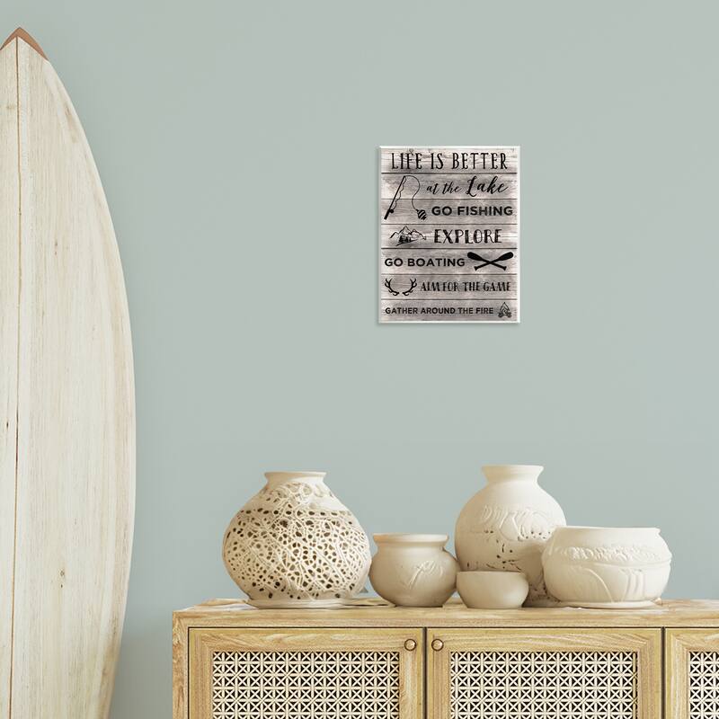 Stupell Lake Activities & Phrases Wall Plaque Art Design By CAD Designs