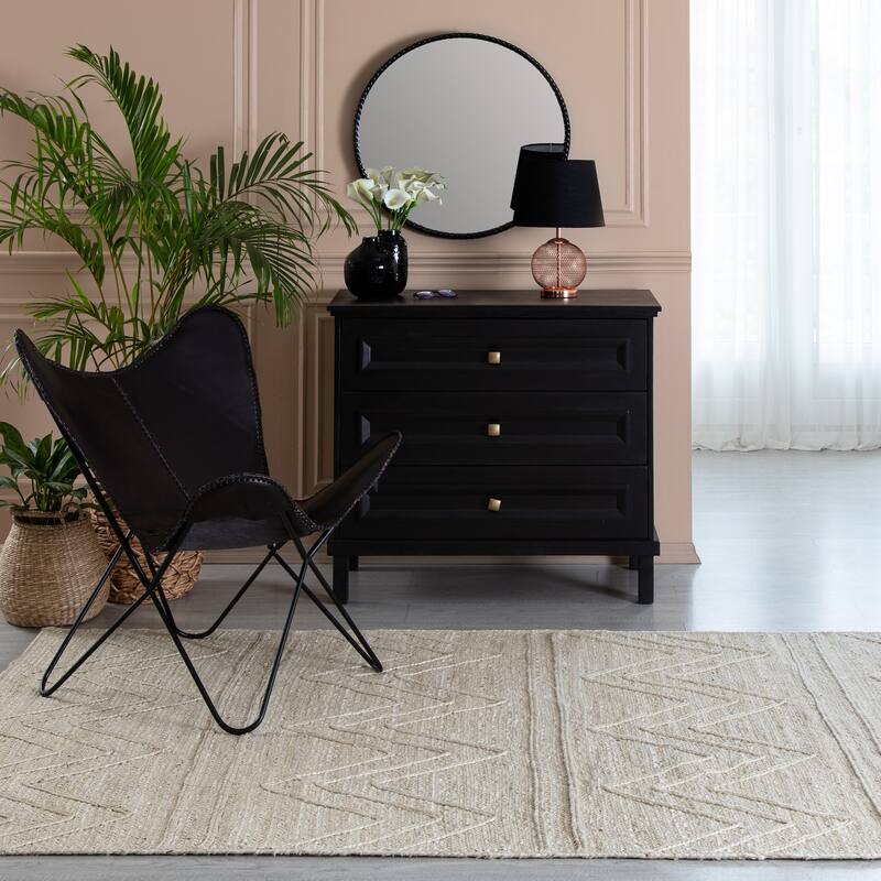 Jani Kresty Ivory Chevron Braided Area Rug - Elegant and Stylish Design