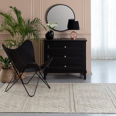 Jani Kresty Ivory Chevron Braided Area Rug - Elegant and Stylish Design