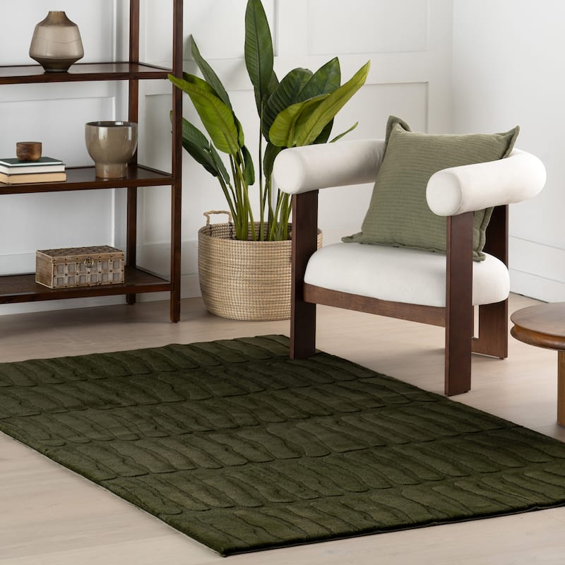 Nuloom Tavina Solid Cloud Washable Area Rug - 6' x 9' - Green