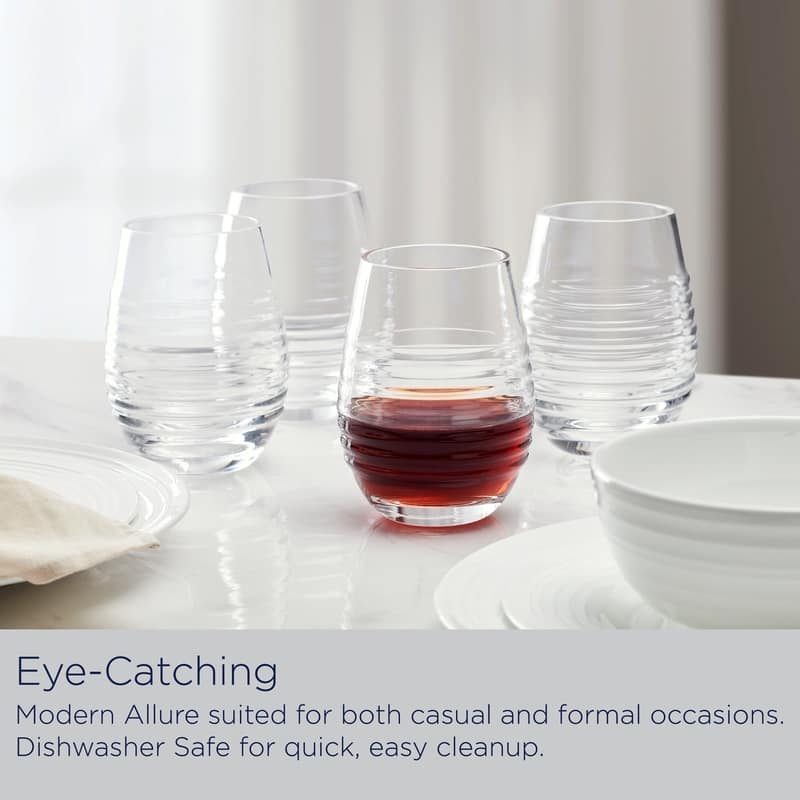 Mikasa Set of 4 Ciara Stemless Wine Glasses, 18 Oz
