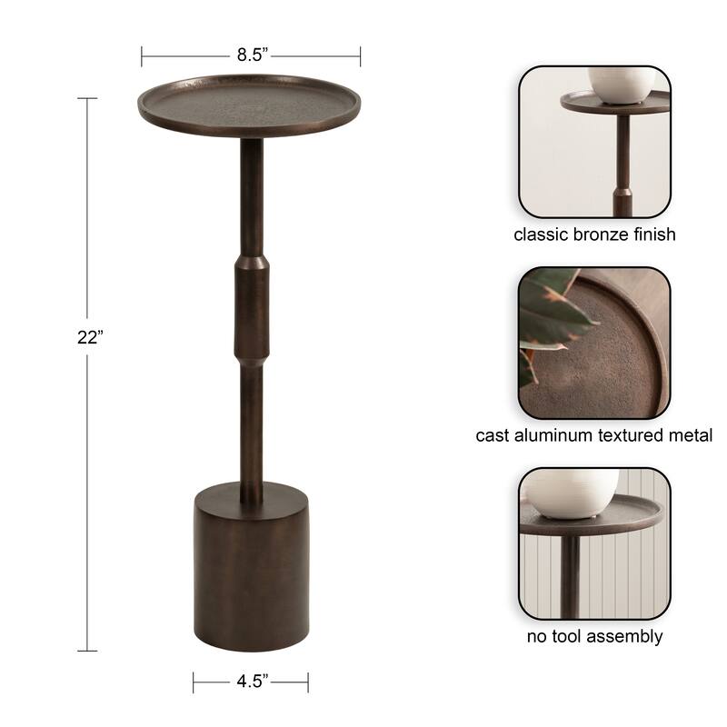 Kate and Laurel Truxton Pedestal Metal Table