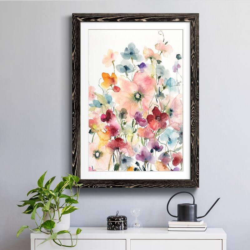 Poppies and Sweetpeas-Premium Framed Print - Ready to Hang