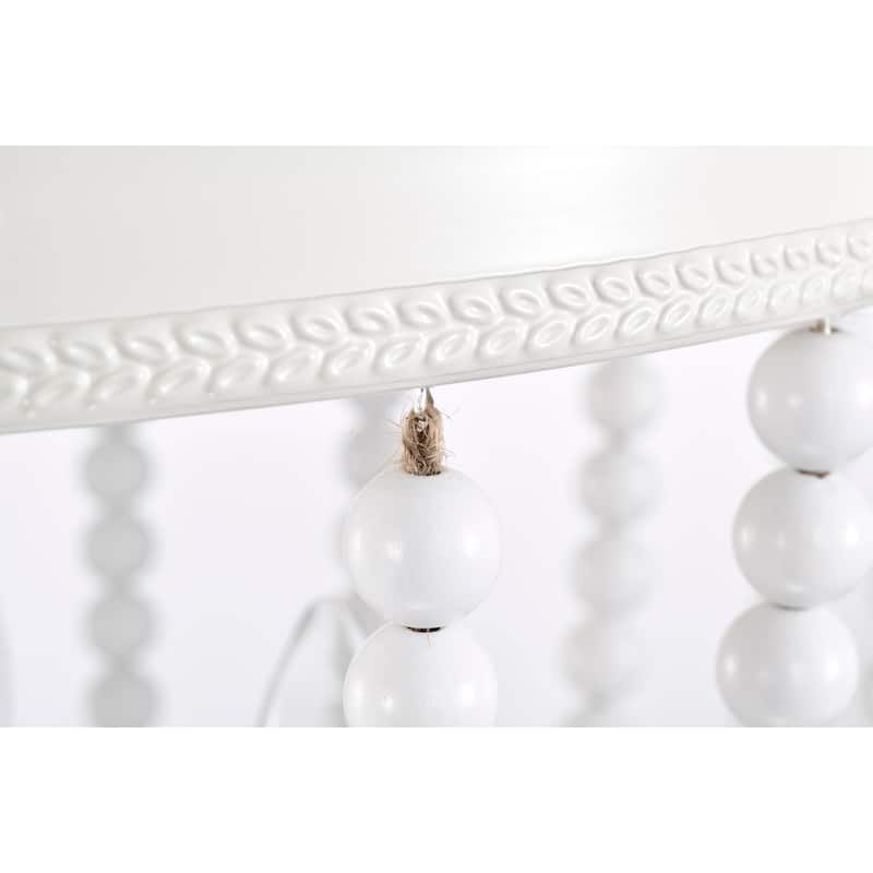 Taha 15 Inch White Beads Candle Flush Mount 3-Light