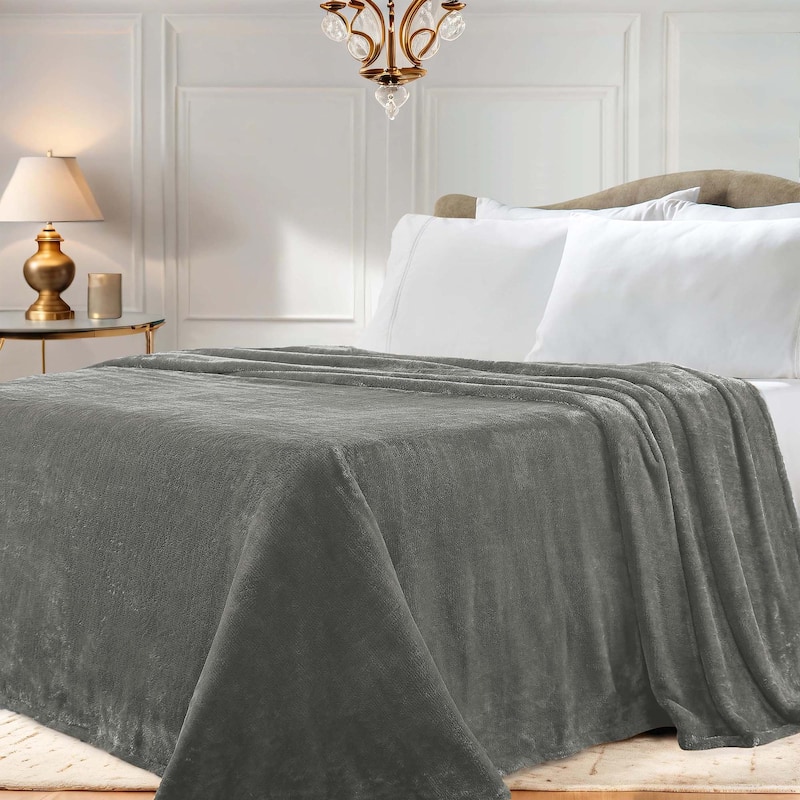 Superior Classic Solid Fleece Blanket Plush Medium Weight