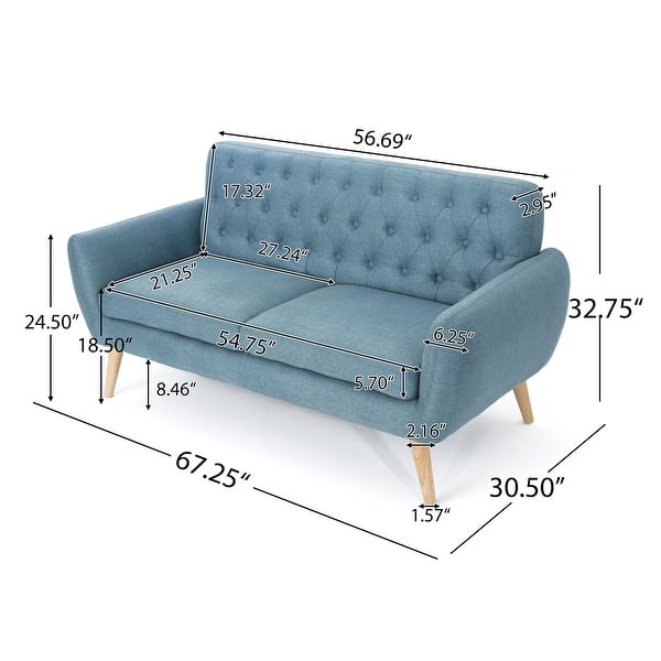 dimension image slide 0 of 2, Bernice Mid-century Modern Petite Sofa by Christopher Knight Home