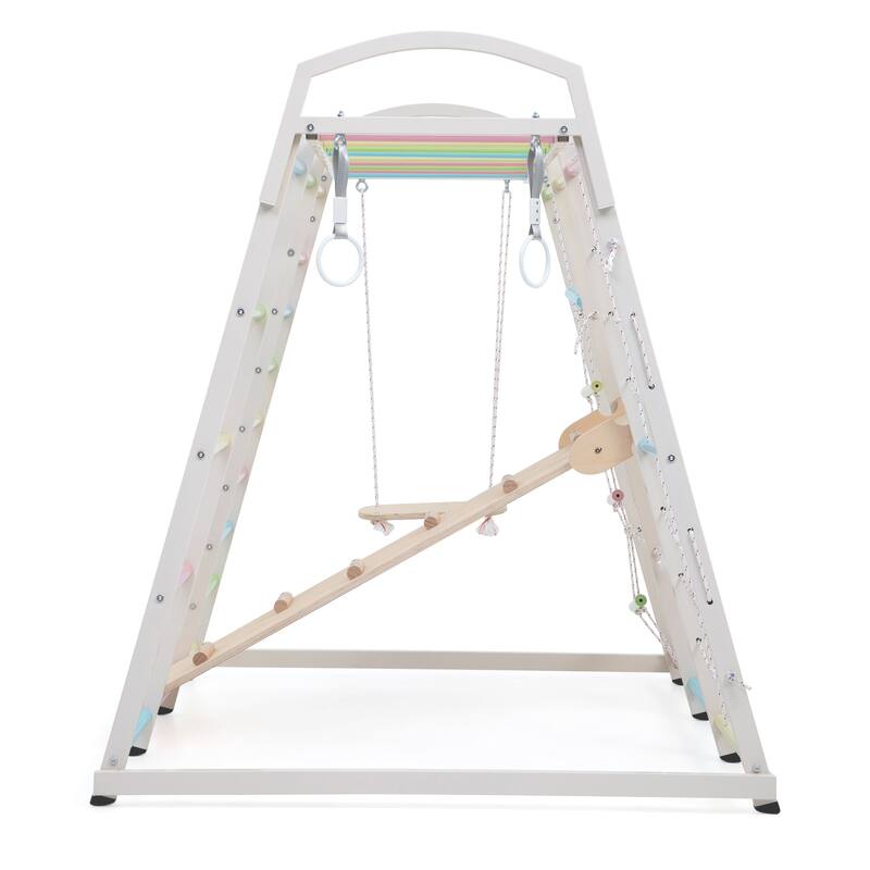 Colorful Multifunctional Steel and Wood Climbing Frame