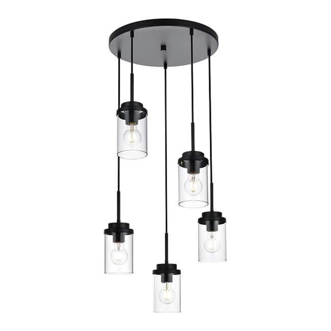 5-light hanging light black chandelier light metal pendant light