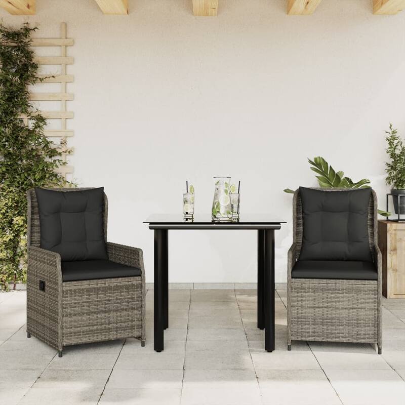 vidaXL Garden Dining Set Grey, Black - 31.5" x 31.5" x 29.1"/ 2