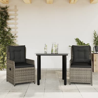 vidaXL Garden Dining Set Grey, Black - 31.5" x 31.5" x 29.1"/ 2