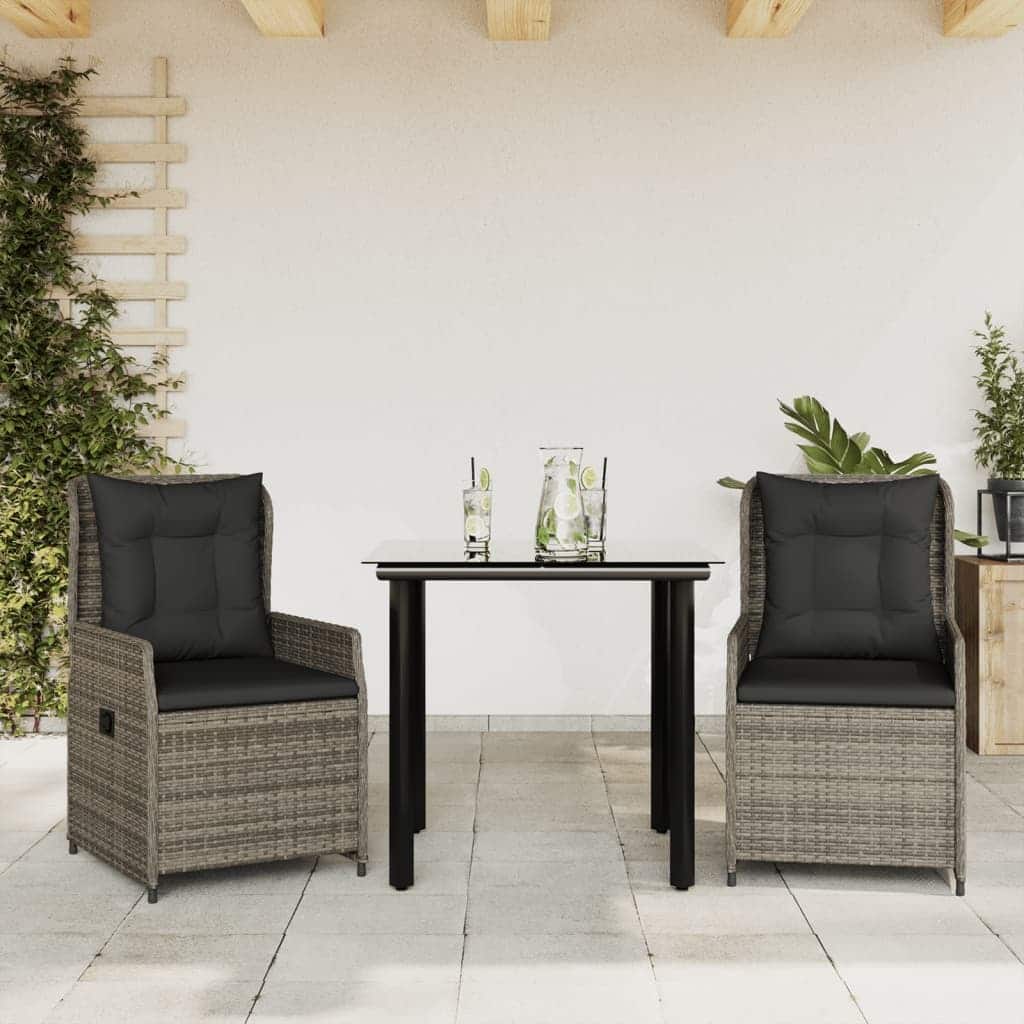 vidaXL Garden Dining Set Grey, Black - 31.5" x 31.5" x 29.1"/ 2