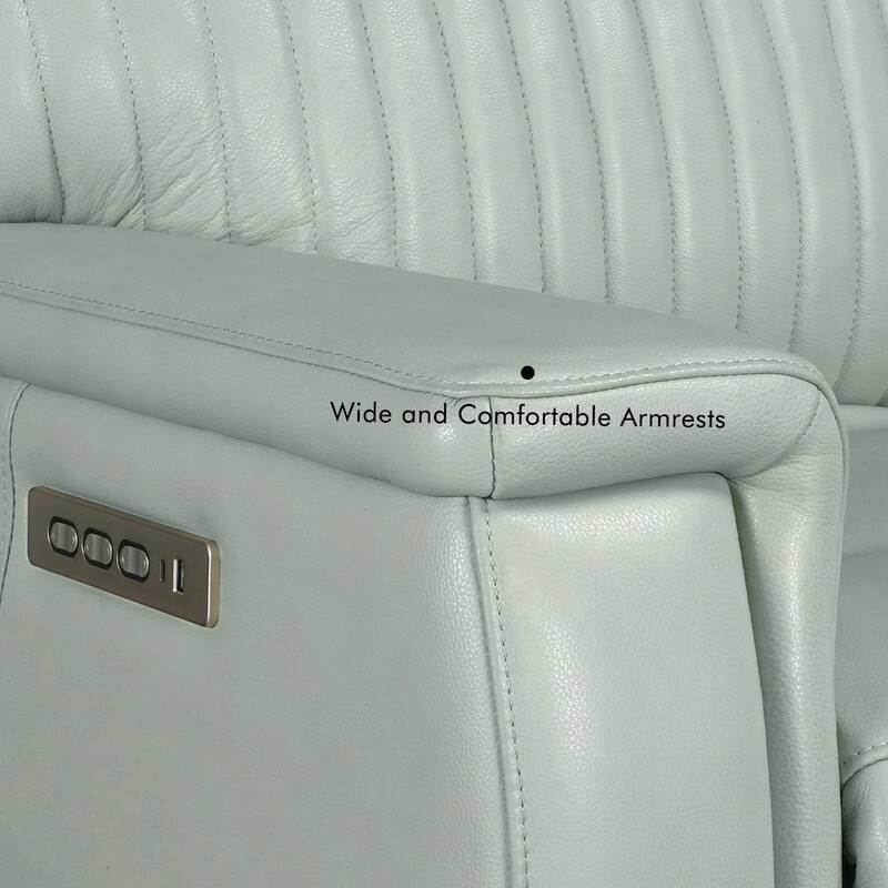 Genuine Leather Zero Gravity Power Reclining Sofa with Headrest, Lumbar & USB, Living Room Set