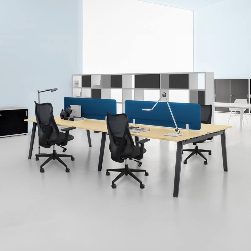 Ergonomic Office Desk Chair | High Back Mesh with Upholstered PU Leather Cushion Seat | Reclining Tilt Adjustable Lumbar Support