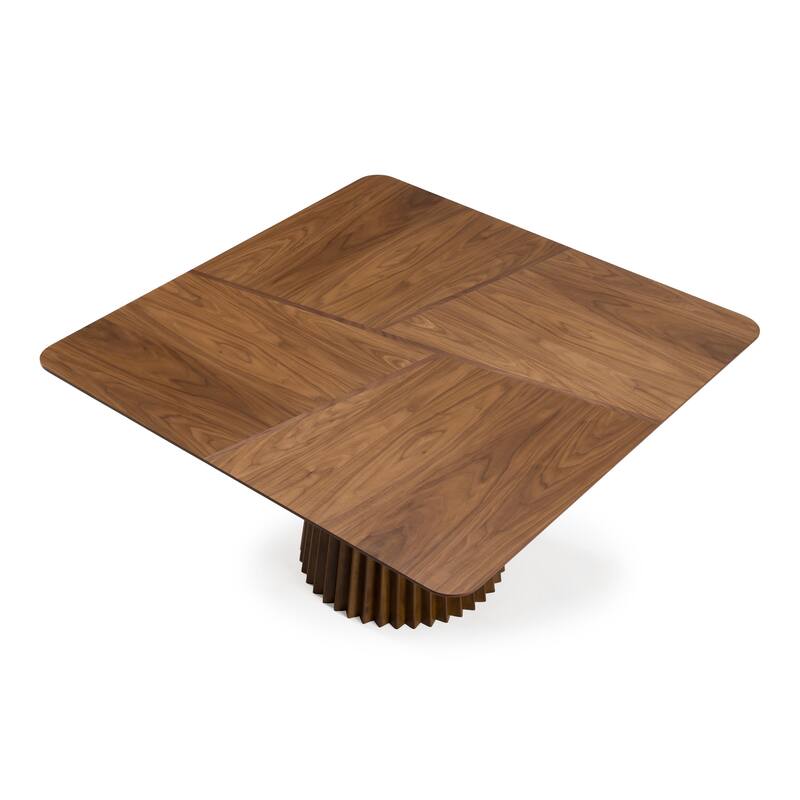 Modrest Platte Mid-Century Modern Walnut Square Dining Table