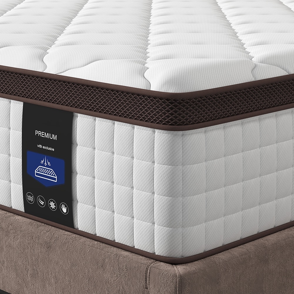 10 Inch Twin/ Full/ Queen Pillow Top Mattress，Memory Foam and Pocket Spring Hybrid Mattress
