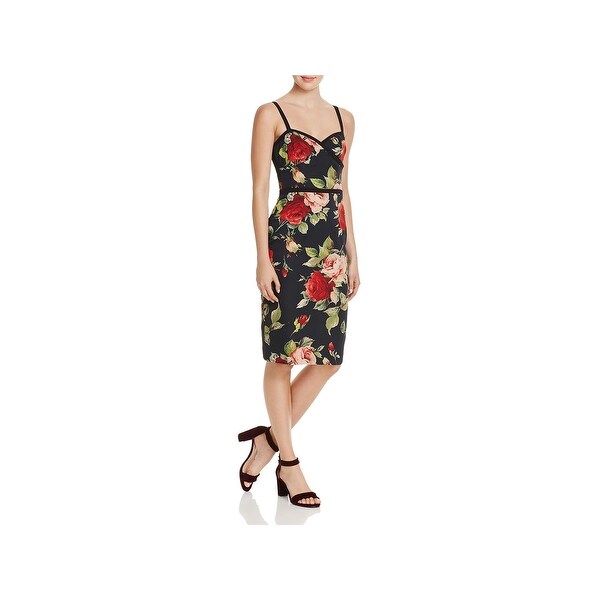 Black Halo Womens Daria Cocktail Dress Floral Print Sweetheart Neck - Overstock - 26639409