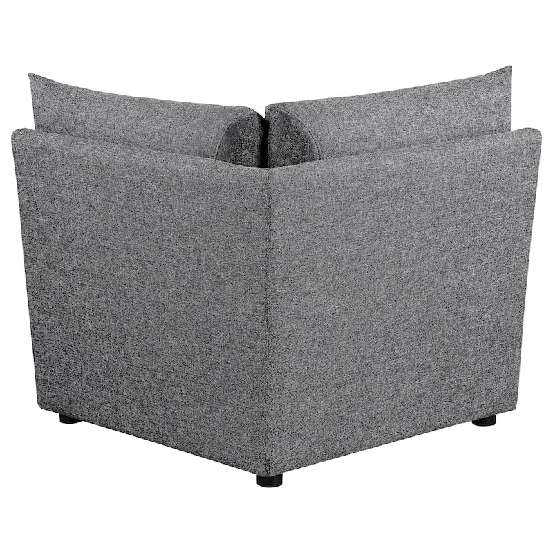 Ash 37 Inch Corner Accent Sofa Armchair with Cushions, Modular, Gray Black
