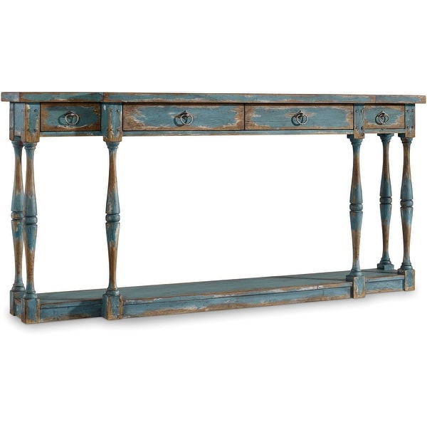 Hooker Furniture 5405-85003 72" Long Hardwood Console Table from the Sanctuary Collection - Sky High Azure Blue