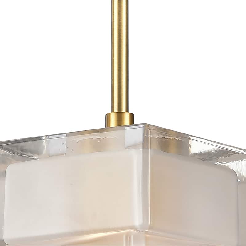 Elk Home Ice Blocks Satin Nickel With Frosted Glass 1 Light Pendant - 6''