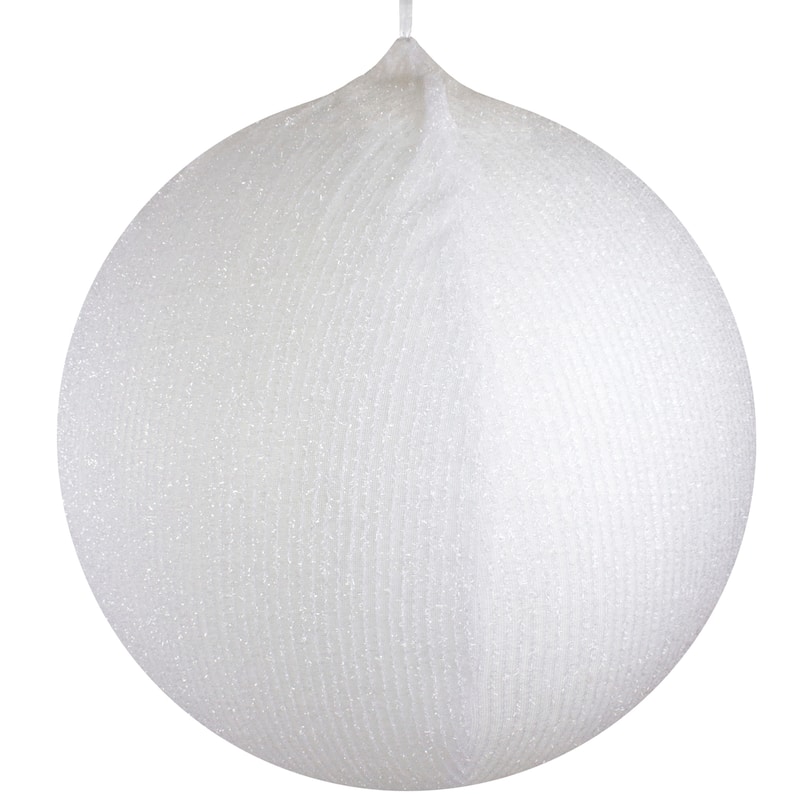 23.5" White Tinsel Inflatable Christmas Ornament Outdoor Decoration