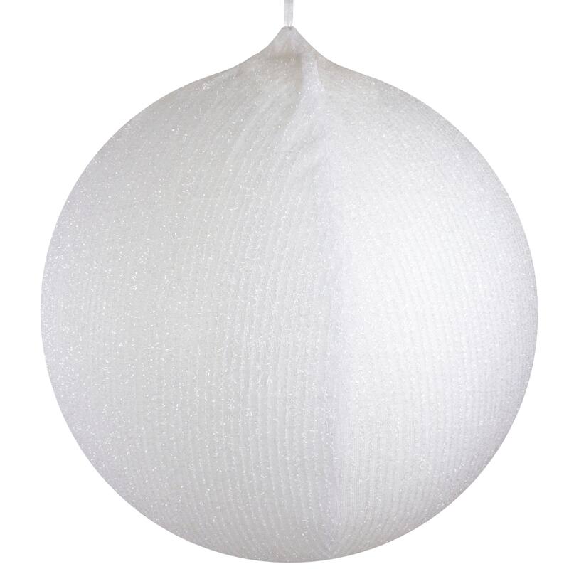 27.5" Tinsel Inflatable Christmas Ball Ornament Outdoor Decoration - White