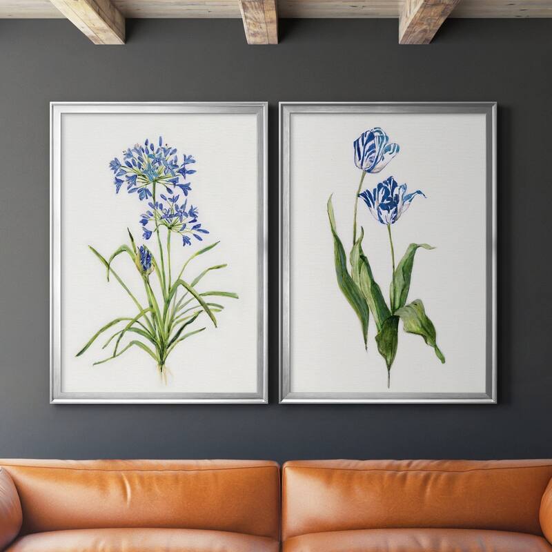 Blue Lively Botanical I Premium Framed Print - Ready to Hang - Multi-Color