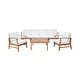 preview thumbnail 2 of 27, Perla Acacia Wood 7-piece Outdoor Chat Set by Christopher Knight Home Teak + Cream
