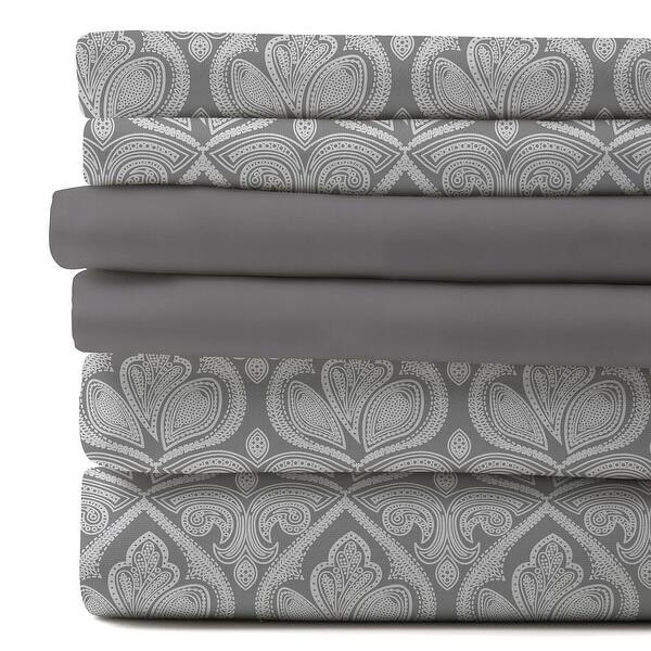 Deep Pocket Bed Sheet 6 Piece Set 1800 Series Egyptian Comfort Paisley Sheet Set Deep Pocket Bed Sheet 6 Piece Set 1800 Series Egyptian Comfort Paisley Sheet Set