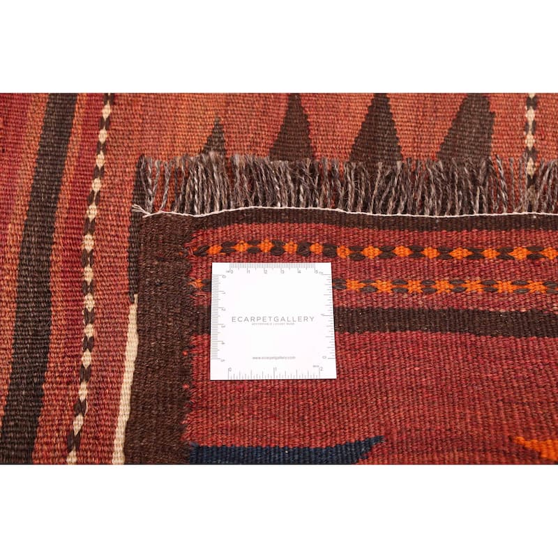 ECARPETGALLERY Flat-Weave Kashkoli FW Dark Red Wool Kilim - 5'9 x 15'5