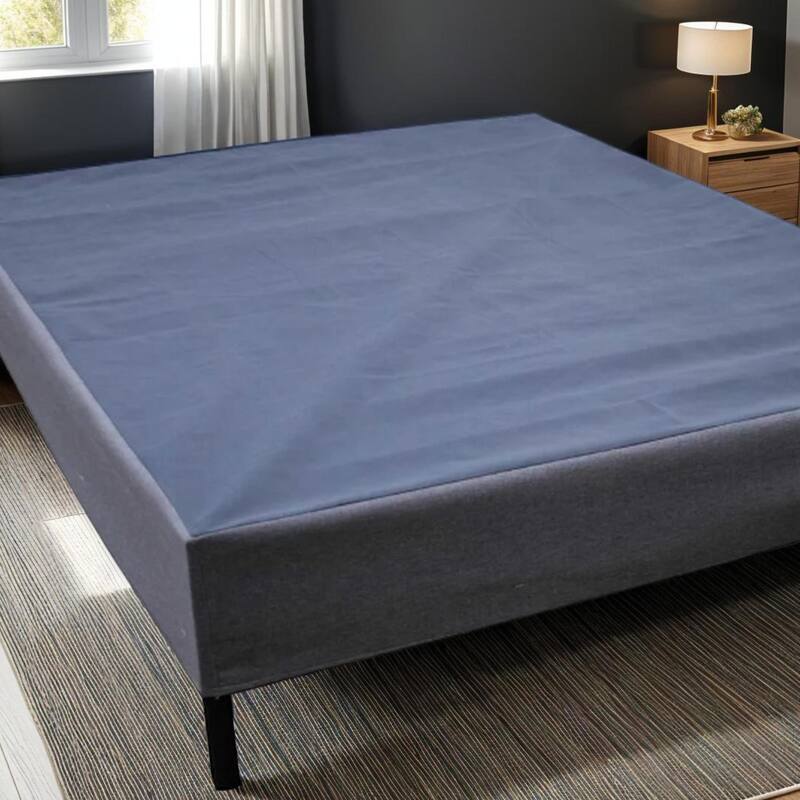 California King Size Upholstered Heavy-Duty Platform Bed with Box Spring, 1,000 lb Capacity and No-Assembly Design