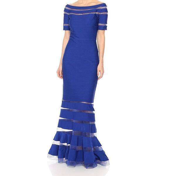 Shop Tadashi Shoji Womens Dress Blue Size Large L Gown Mesh