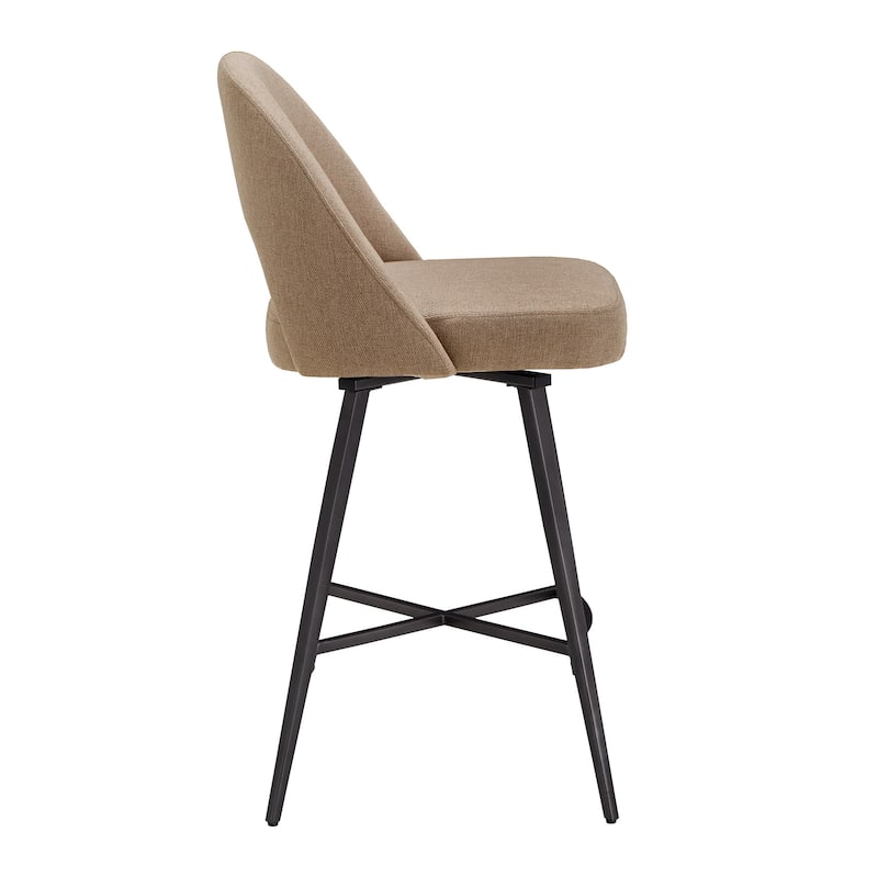 Presley Metal Fabric Swivel Bar Stools (Set of 2) by iNSPIRE Q Modern